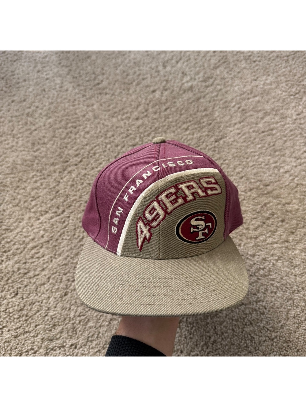 Vintage SF Forty Niners 49ers Embroidered Snapback Cap, by Lee Sport x Nutmeg